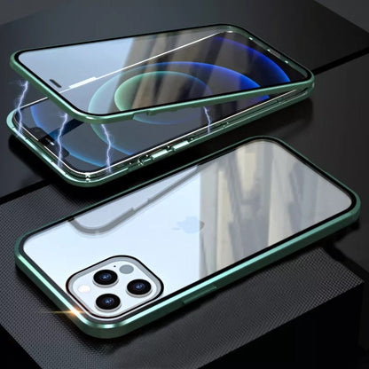 Magnetic Metal Case Clear Double-Sided Glass For iPhone 13 / 12 Series