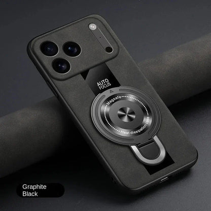 Matte Fiber For Magsafe Case  Magnetic Ring Stand Shockproof Cover For iPhone 17 /16 /15 /14