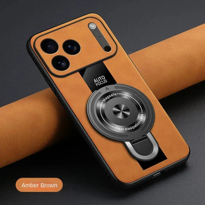Matte Fiber For Magsafe Case  Magnetic Ring Stand Shockproof Cover For iPhone 17 /16 /15 /14